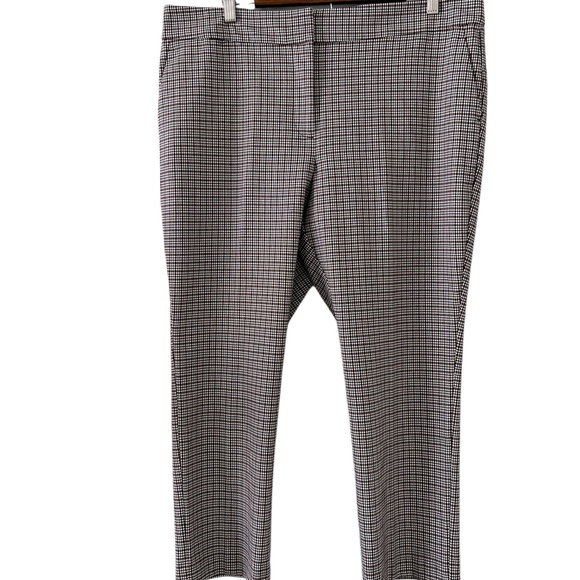 Ann Taylor Factory NEW Black & Burgundy Plaid Ankle Pants Size 14P - Picture 2 of 16
